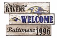 Baltimore Ravens Welcome 3 Plank Sign