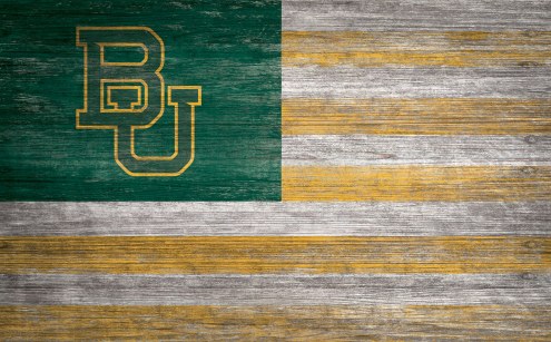 Baylor Bears 11&quot; x 19&quot; Distressed Flag Sign