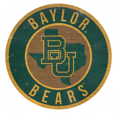 Baylor Bears 12&quot; Circle with State Sign