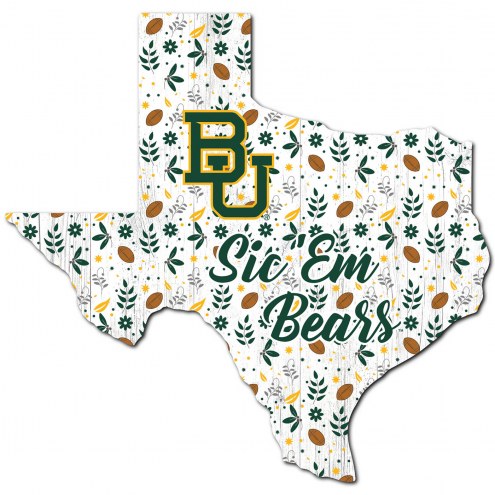 Baylor Bears 12&quot; Floral State Sign