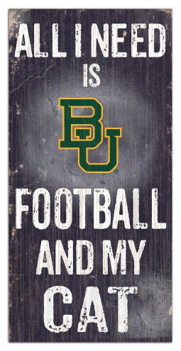 Baylor Bears 6&quot; x 12&quot; Football & My Cat Sign
