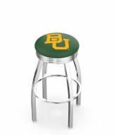 Baylor Bears Chrome Swivel Barstool with Ribbed Accent Ring
