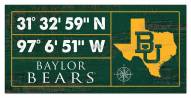 Baylor Bears Horizontal Coordinate 6" x 12" Sign