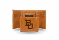 Baylor Bears Laser Engraved Brown Trifold Wallet