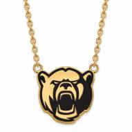 Baylor Bears NCAA Sterling Silver Gold Plated Large Enameled Pendant Necklace