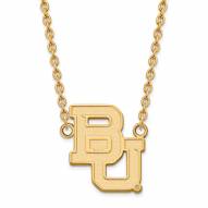 Baylor Bears NCAA Sterling Silver Gold Plated Large Pendant Necklace
