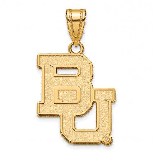 Baylor Bears NCAA Sterling Silver Gold Plated Large Pendant
