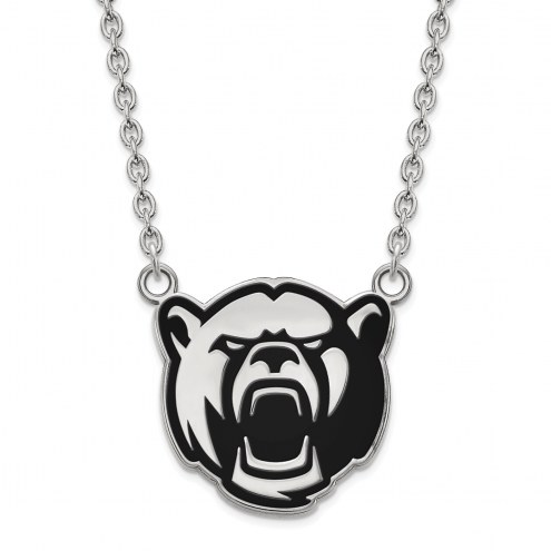 Baylor Bears NCAA Sterling Silver Large Enameled Pendant Necklace
