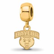Baylor Bears Sterling Silver Gold Plated Extra Small Dangle Bead