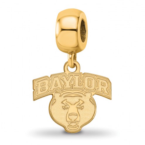 Baylor Bears Sterling Silver Gold Plated Small Dangle Bead