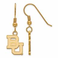 Baylor Bears Sterling Silver Gold Plated Small Dangle Earrings