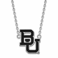 Baylor Bears Sterling Silver Large Enameled Pendant Necklace