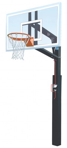 Bison ZipCrank Outdoor Basketball System with 36&quot; x 60&quot; Polycarbonate Backboard