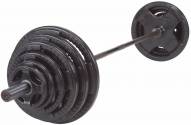 Body Solid Black 255 lb Rubber Grip Olympic Plate Set