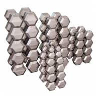Body Solid Grey Hex Dumbell Set - 80-100 lb pairs