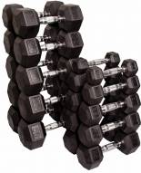 Body Solid Rubber Hex Dumbell Set - 5-50 lb pairs