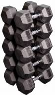 Body Solid Rubber Hex Dumbell Set - 55-75 lb pairs