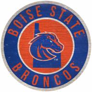Boise State Broncos 12" Circle with State Sign