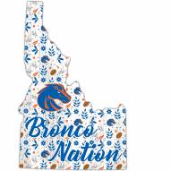 Boise State Broncos 12" Floral State Sign