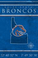 Boise State Broncos 17" x 26" Coordinates Sign