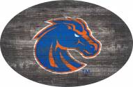 Boise State Broncos 46" Distressed Wood Oval Sign