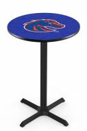 Boise State Broncos Black Wrinkle Bar Table with Cross Base