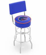 Boise State Broncos Chrome Double Ring Swivel Barstool with Back