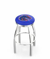 Boise State Broncos Chrome Swivel Bar Stool with Accent Ring