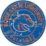 Boise State Broncos Distressed Round Sign