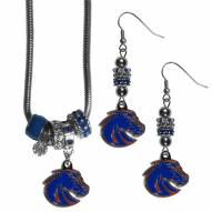 Boise State Broncos Euro Bead Earrings & Necklace Set