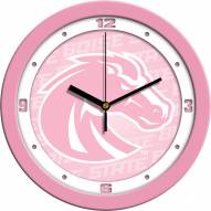 Boise State Broncos Pink Wall Clock