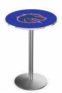 Boise State Broncos Stainless Steel Bar Table with Round Base