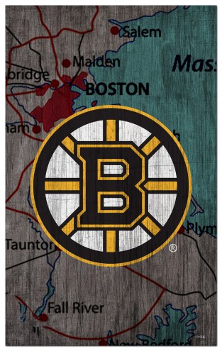 Boston Bruins 11&quot; x 19&quot; City Map Sign