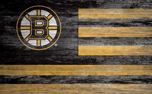 Boston Bruins 11&quot; x 19&quot; Distressed Flag Sign