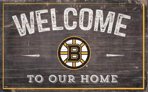 Boston Bruins 11&quot; x 19&quot; Welcome to Our Home Sign