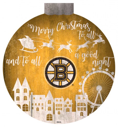 Boston Bruins 12&quot; Christmas Village Wall Art