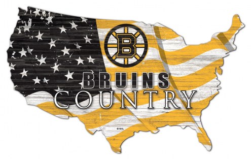 Boston Bruins 15&quot; USA Flag Cutout Sign