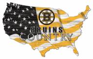 Boston Bruins 15" USA Flag Cutout Sign