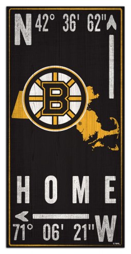 Boston Bruins 6&quot; x 12&quot; Coordinates Sign