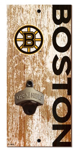 Boston Bruins 6&quot; x 12&quot; Distressed Bottle Opener