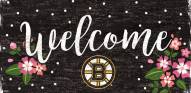 Boston Bruins 6" x 12" Floral Welcome Sign