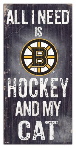 Boston Bruins 6&quot; x 12&quot; Hockey & My Cat Sign