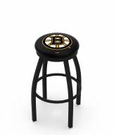 Boston Bruins Black Swivel Bar Stool with Accent Ring
