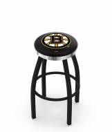 Boston Bruins Black Swivel Barstool with Chrome Accent Ring