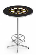 Boston Bruins Chrome Bar Table with Foot Ring