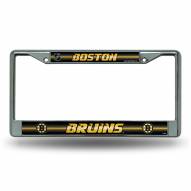 Boston Bruins Chrome Glitter License Plate Frame