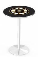 Boston Bruins Chrome Pub Table with Round Base