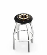 Boston Bruins Chrome Swivel Bar Stool with Accent Ring