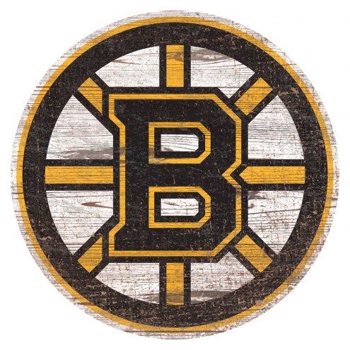 Boston Bruins Distressed Logo Cutout Sign