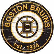 Boston Bruins Distressed Round Sign
